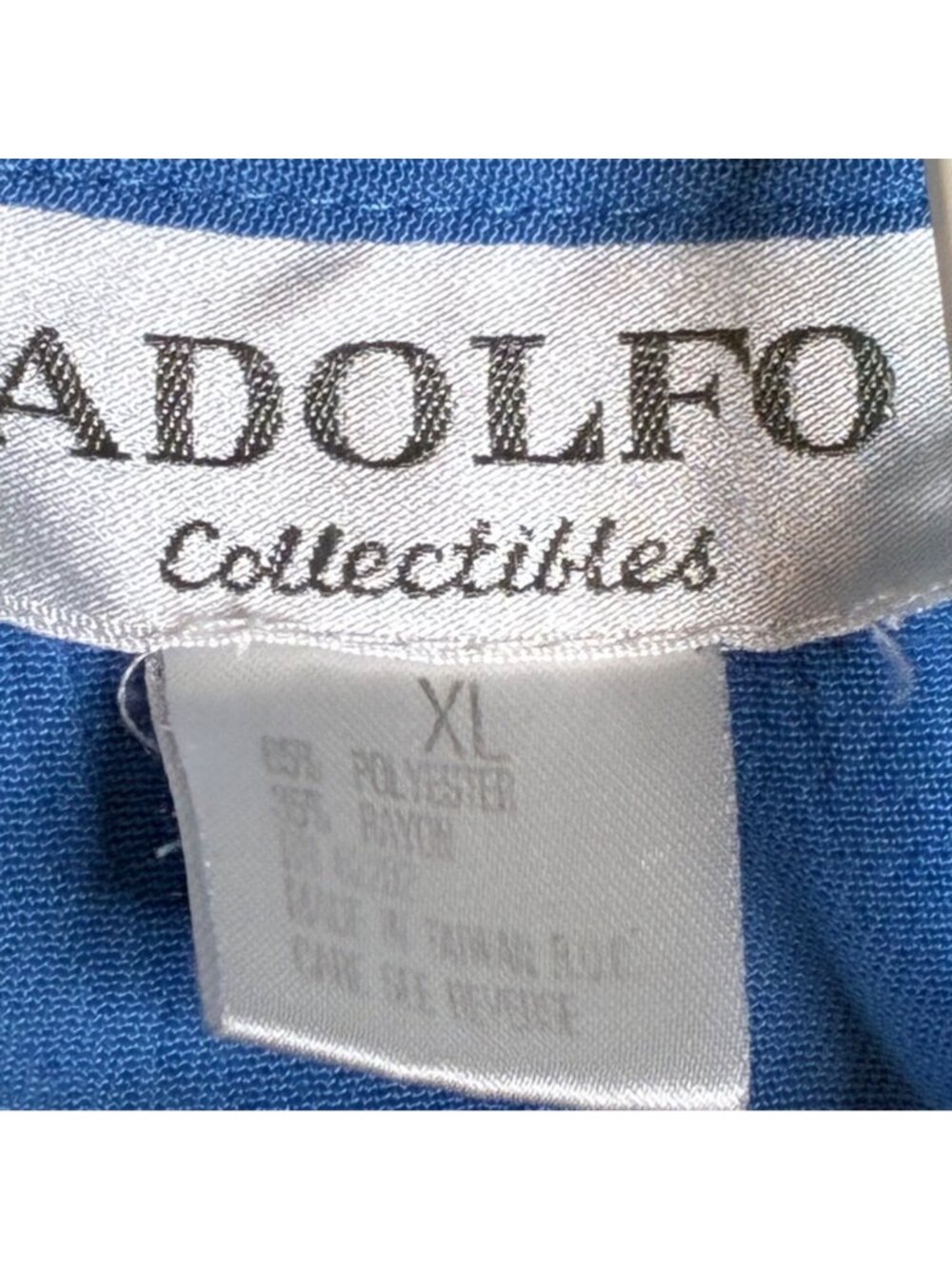 Adolfo Collectibles Blue 2-Piece Set XL With Embroidered Top & Pants Polyester/R - Picture 5 of 11